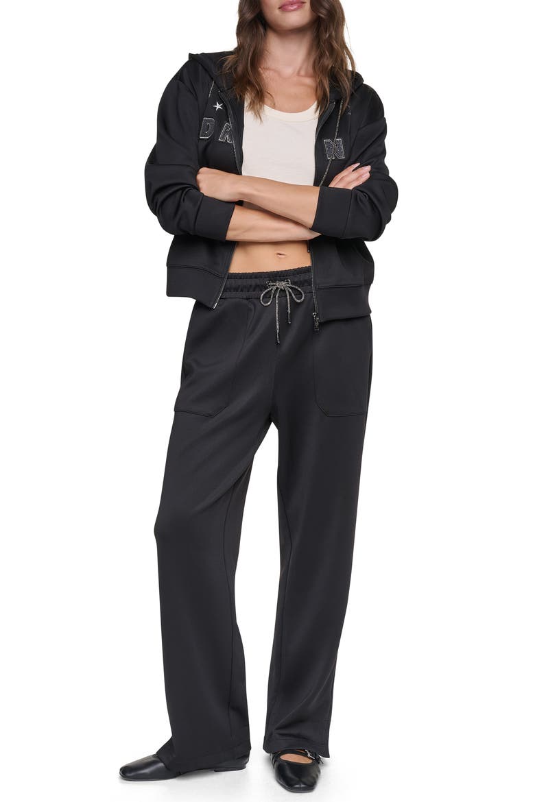 Pins & Patches Wide Leg Sweatpants, Alternate, color, BLACK