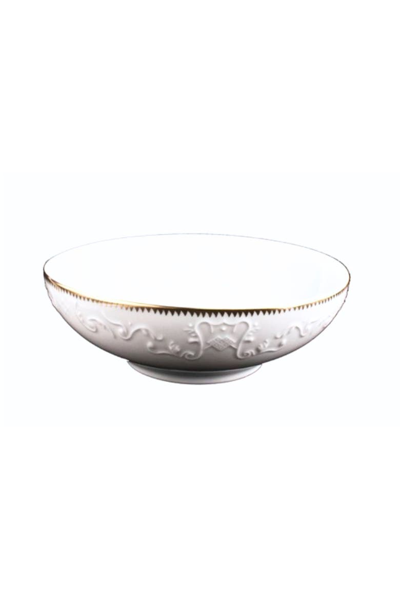 Simply Anna Gold Cereal Bowl, Main, color, WHITE/GOLD