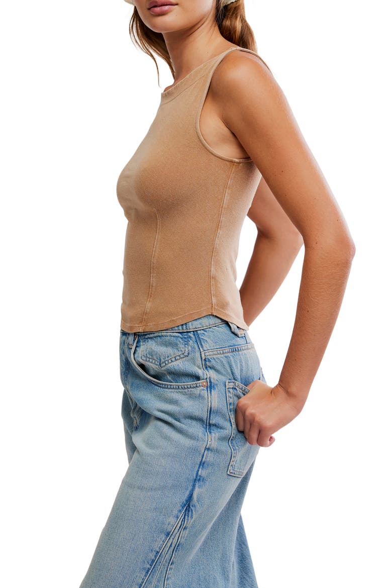 Iconic Boat Neck Tank, Alternate, color, TANNIN