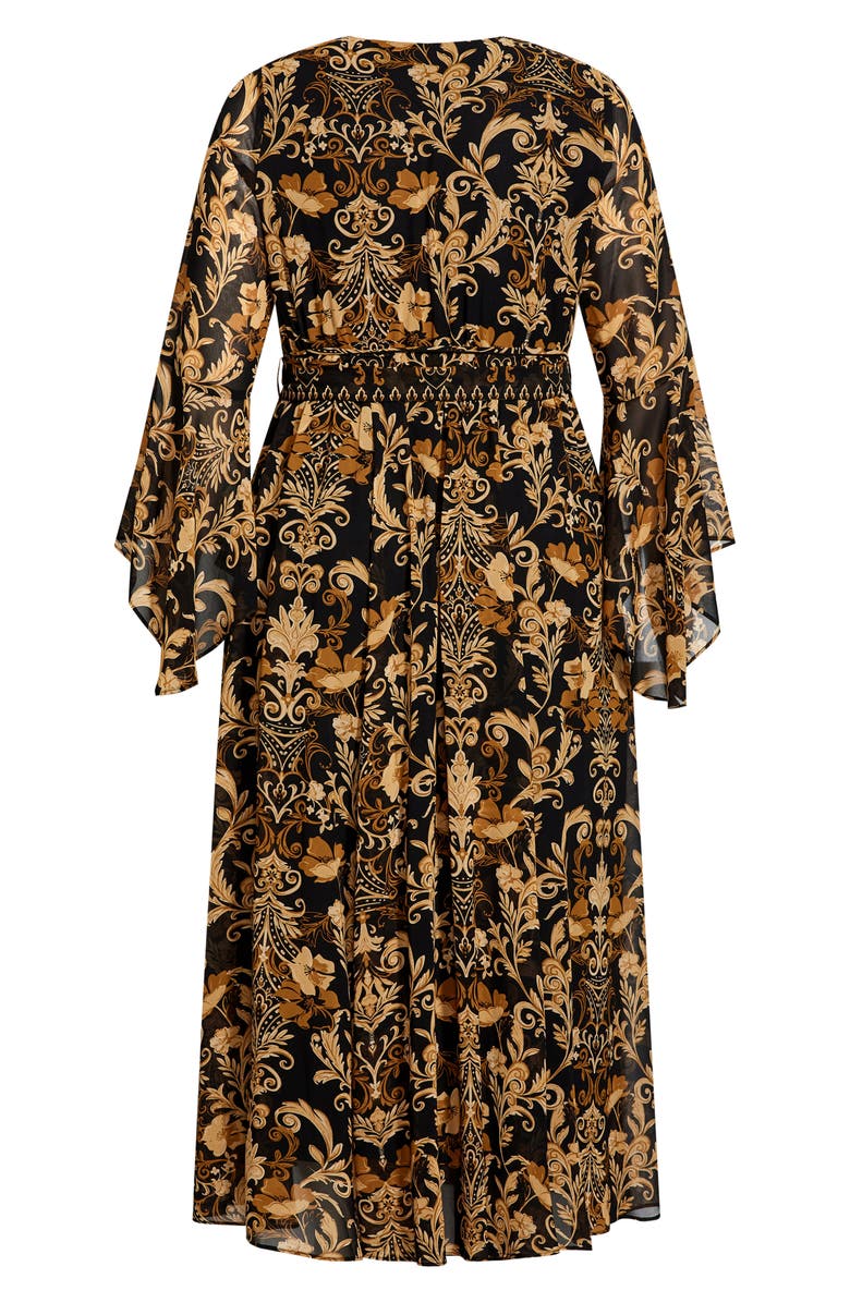 City Chic Everly Long Sleeve Faux Wrap Maxi Dress, Alternate, color,