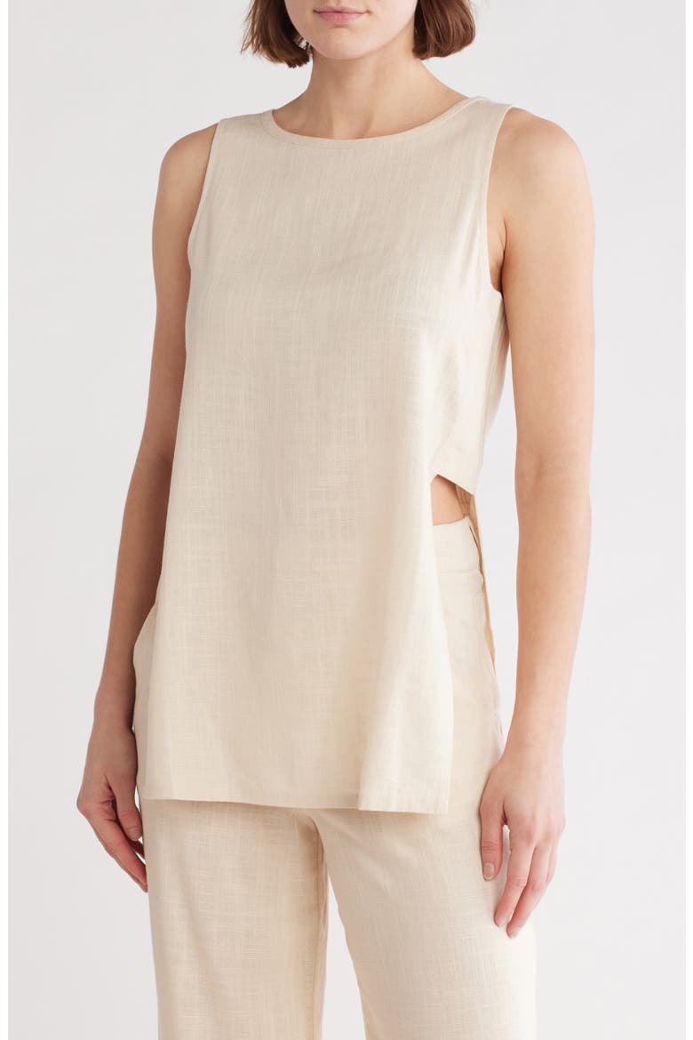 Delilah Open Side Sleeveless Top, Main, color, TAPIOCA