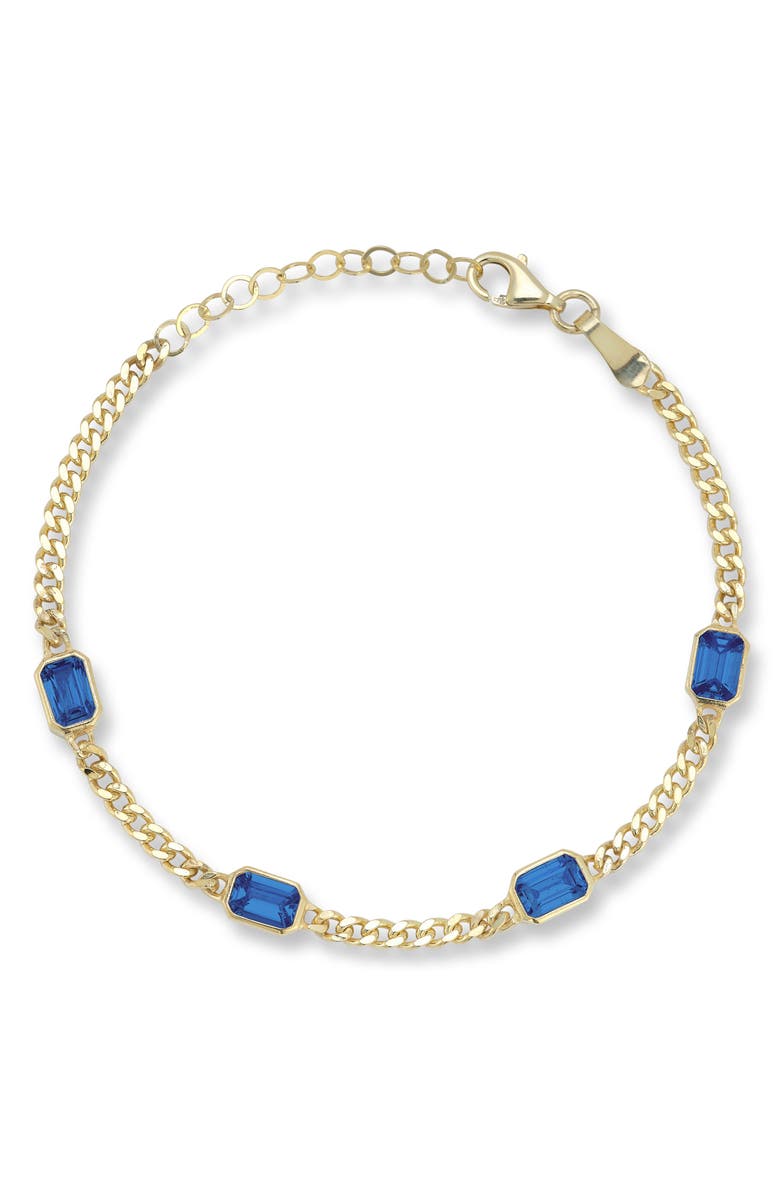 CHLOE AND MADISON Cubic Zirconia Curb Bracelet, Main, color, Gold