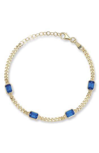 Chloe & Madison Chloe And Madison Cubic Zirconia Curb Bracelet In Gold