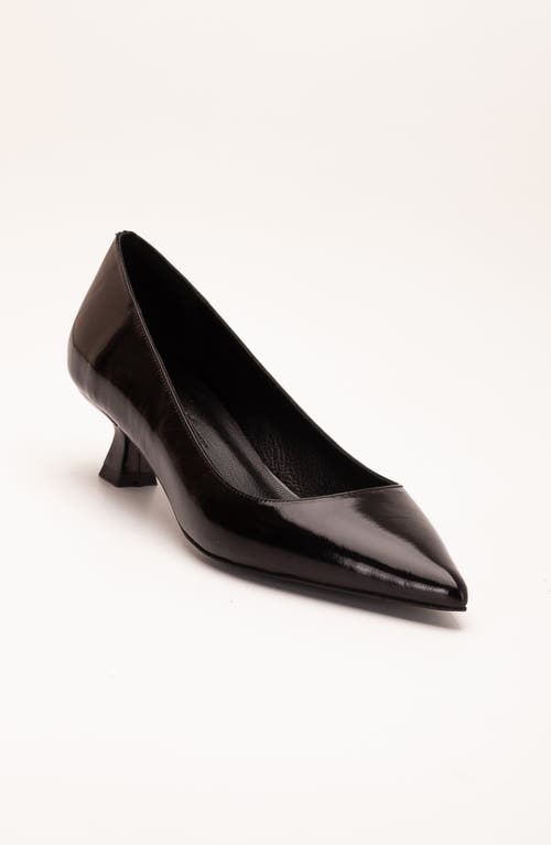 Forever & Always Shoes Helly Kitten Heel Leather Stiletto Pumps
