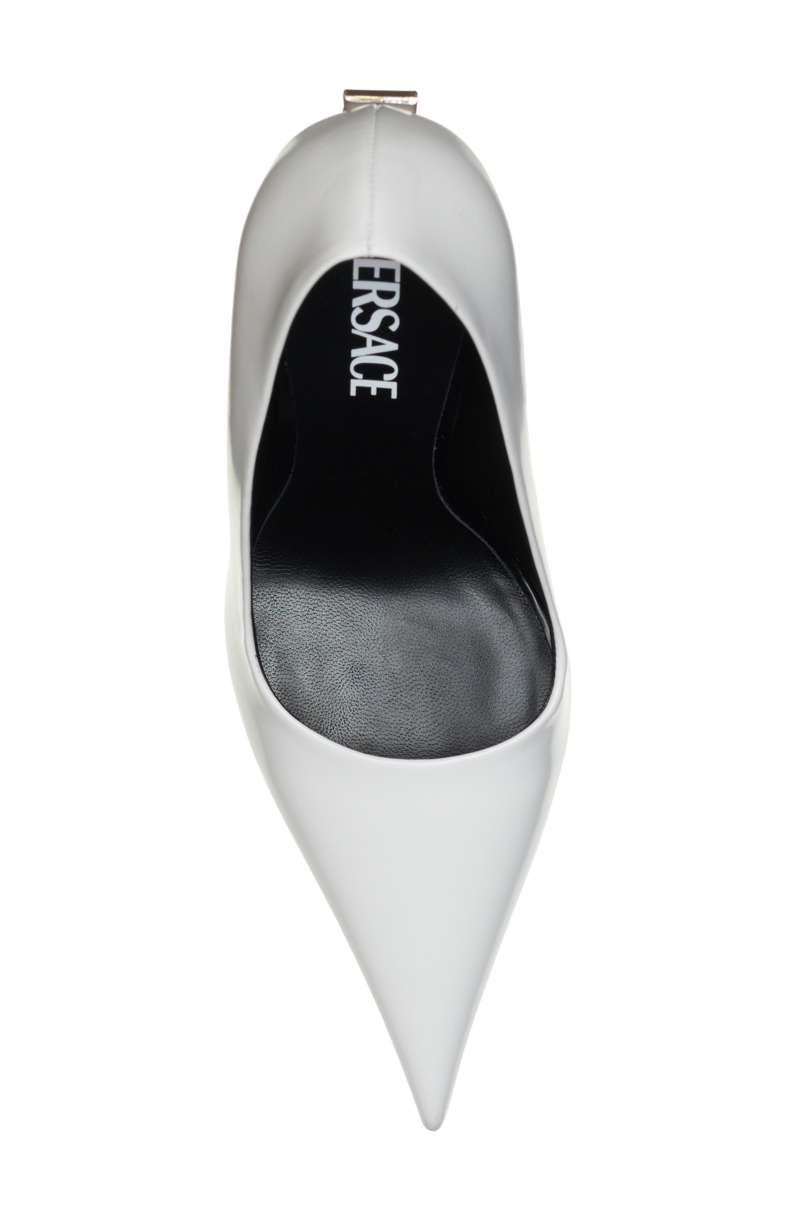 Versace Curved Heel Pointed Toe Pump, Alternate, color, 