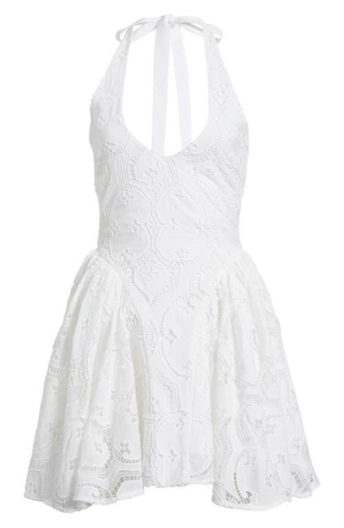 Delfi Collective Hera Eyelet Halter Minidress In White