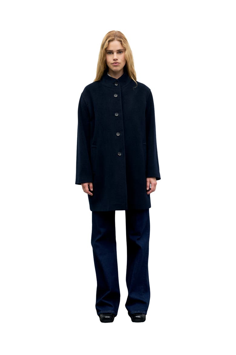 Agna Virgin Wool Coat, Main, color, Navy Blue