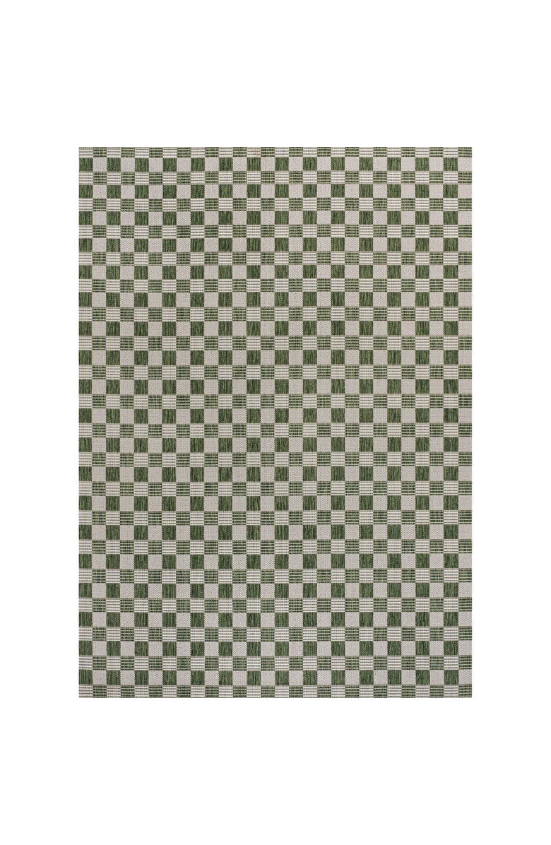 JONATHAN Y Aimee Traditional Cottage Checkerboard Indoor/Outdoor Area Rug, Main, color, Green/Cream