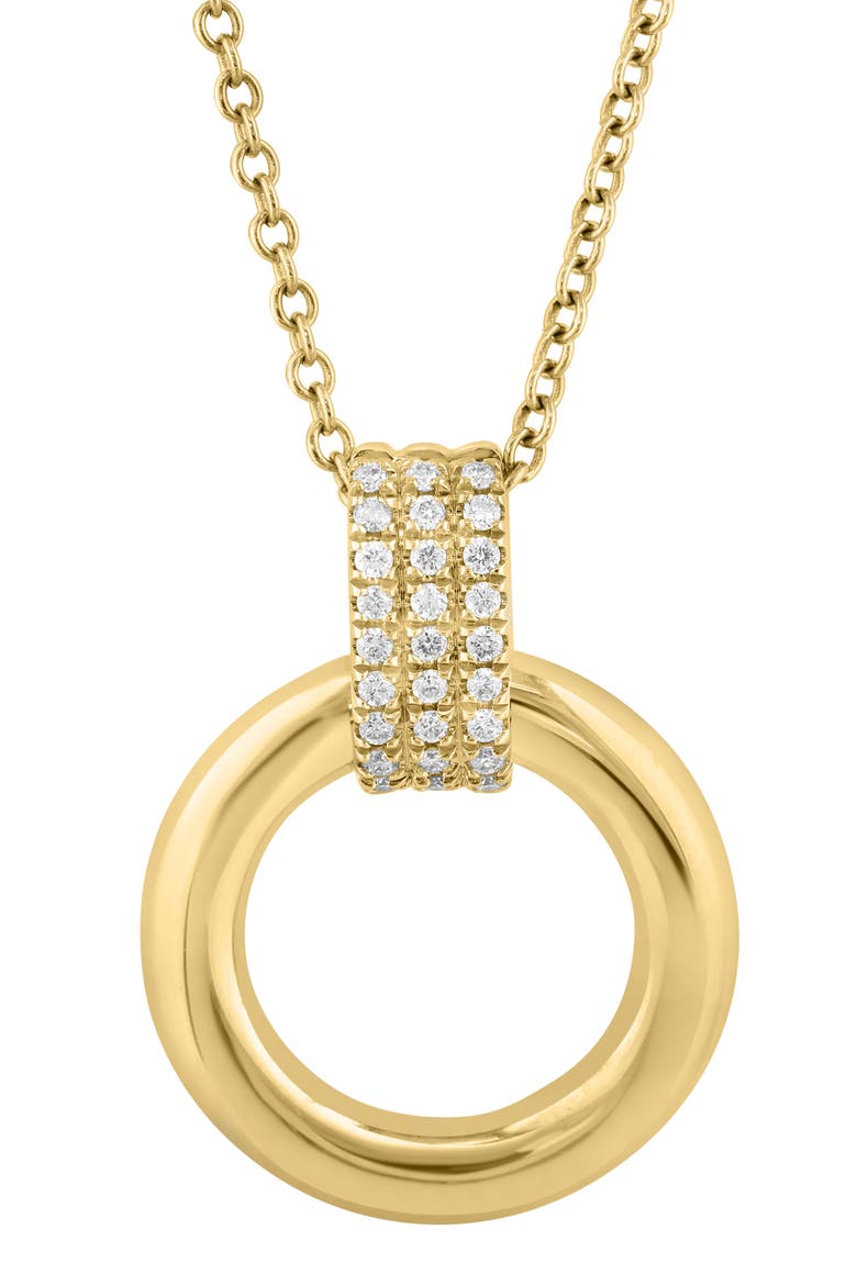 Pavé Diamond Open Circle Pendant Necklace, Main, color, GOLD