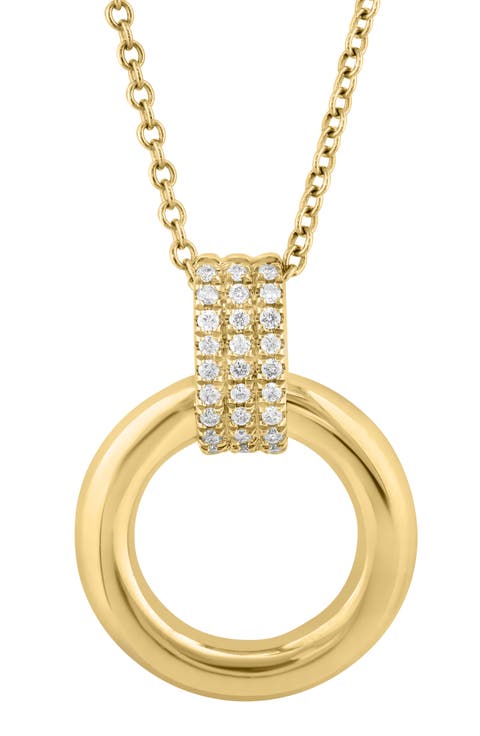 Pavé Diamond Open Circle Pendant Necklace