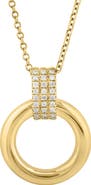 EFFY Pavé Diamond Open Circle Pendant Necklace
