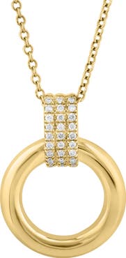 EFFY Pavé Diamond Open Circle Pendant Necklace