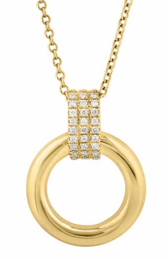 Pavé Diamond Open Circle Pendant Necklace