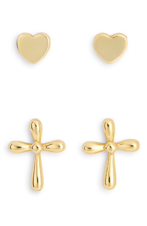 Set of 2 Cross Stud Earrings