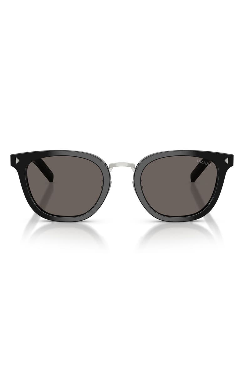 Prada 52mm Cat Eye Sunglasses, Main, color, Black / Dark Grey