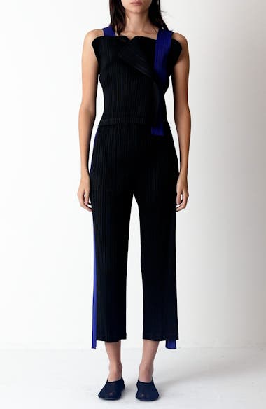 Pleats Please Issey Miyake Comet Pleated Colorblock Crop