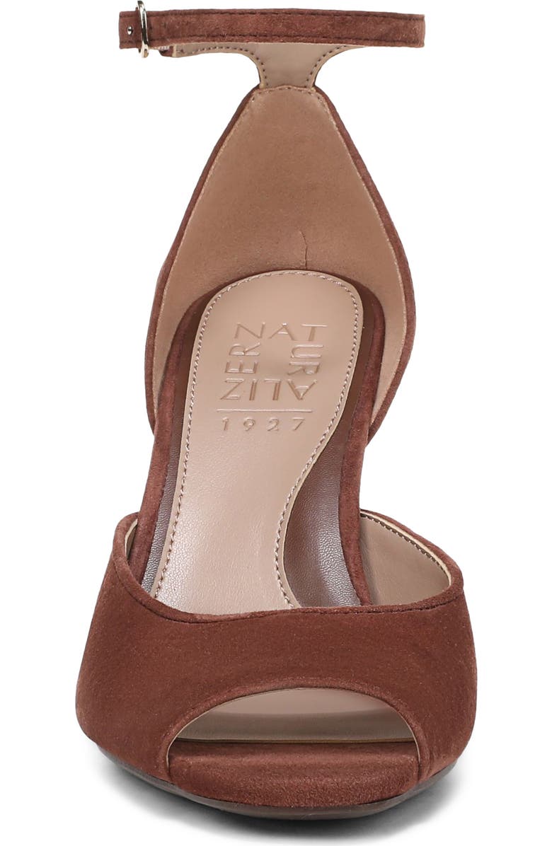 Naturalizer Asha Ankle Strap Peep Toe Pump, Alternate, color, Cappuccino