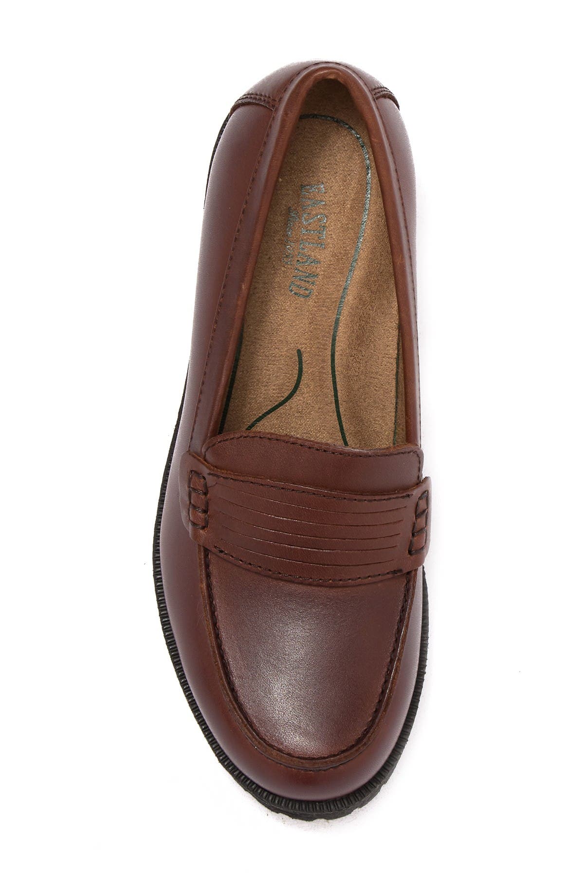 Eastland Newbury Leather Block Heel Loafer, Alternate, color, Brown