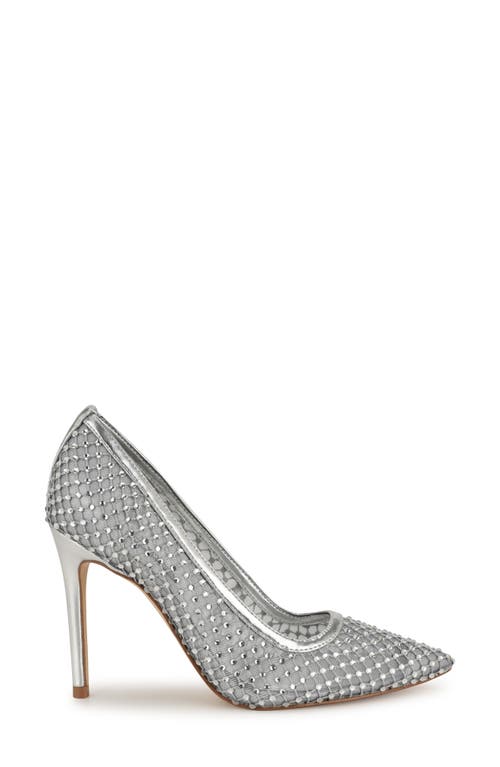 Shop Nine West Freshe Crystal Embellished Pump In Silver