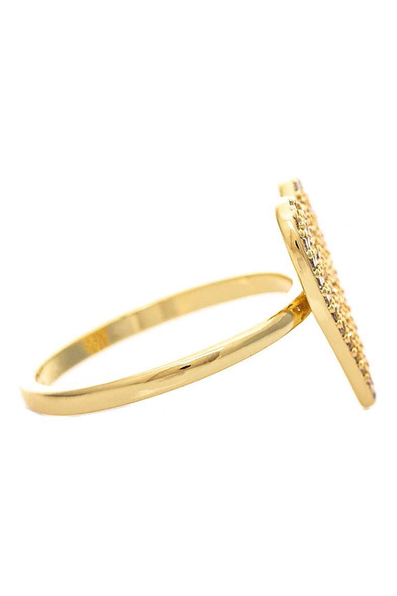 18K Gold Plated Pavé Cubic Zirconia Heart Ring, Alternate, color, 18K GOLD CLAD