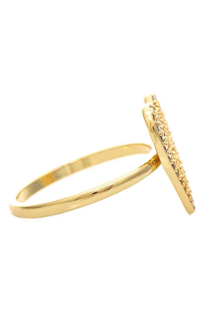 RIVKA FRIEDMAN 18K Gold Plated Pavé Cubic Zirconia Heart Ring, Alternate, color, 18K Gold Clad