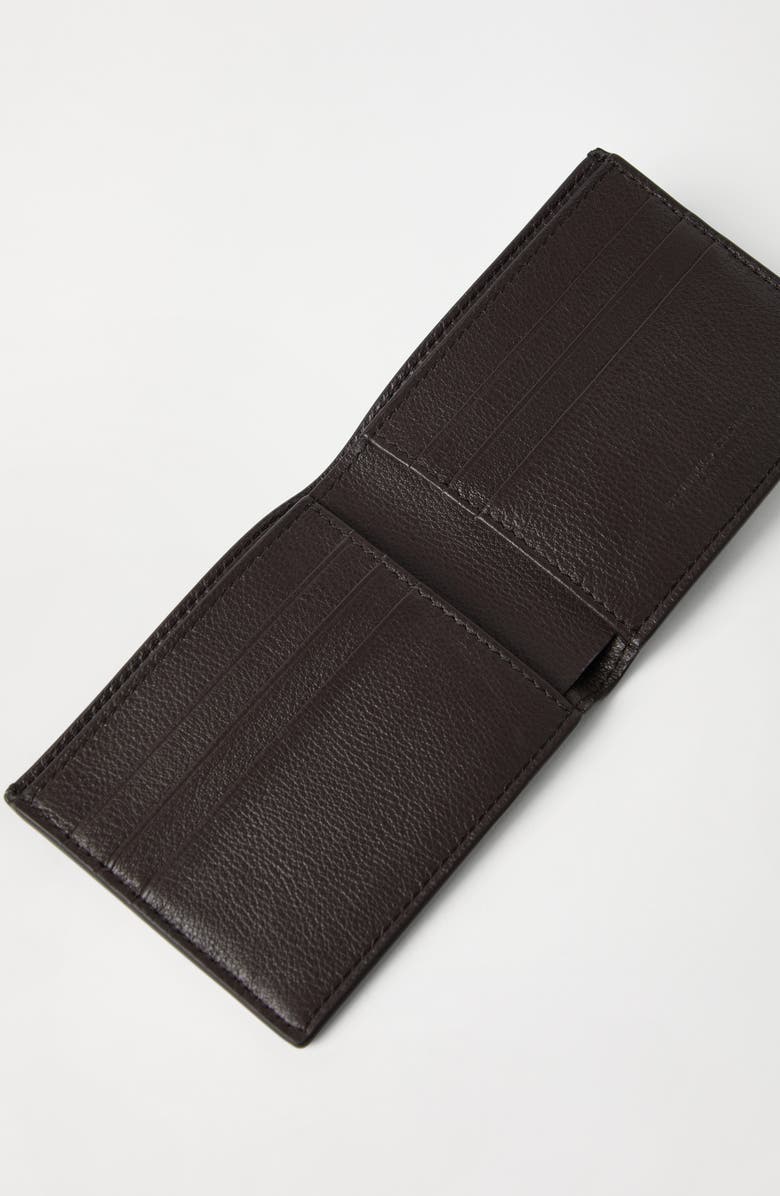 Brunello Cucinelli Calfskin wallet, Alternate, color, Rust Brown