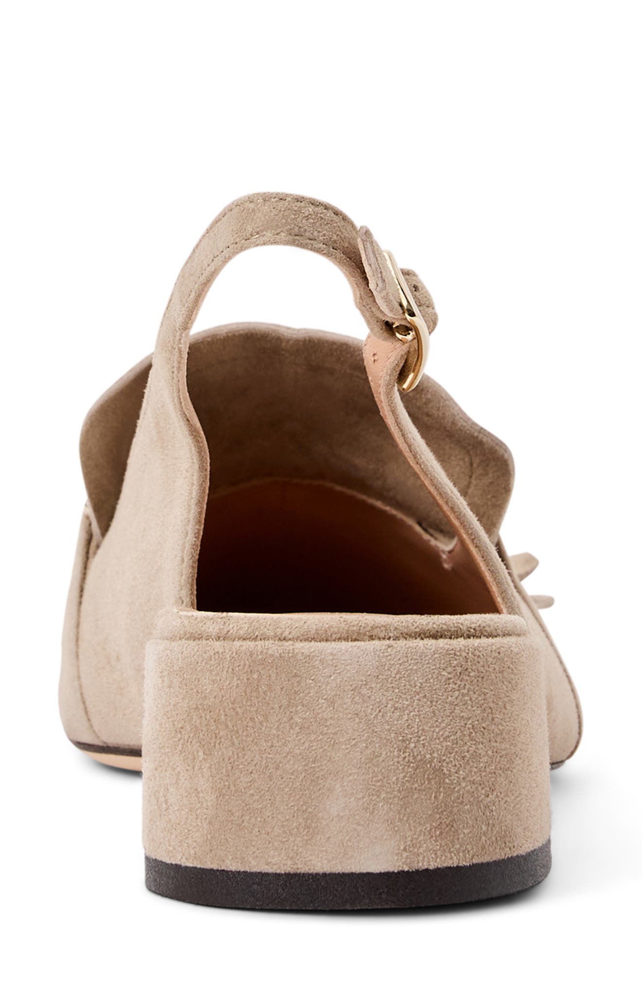 Bruno Magli Olive Slingback Kiltie Bit Loafer Pump, Alternate, color, Taupe Suede