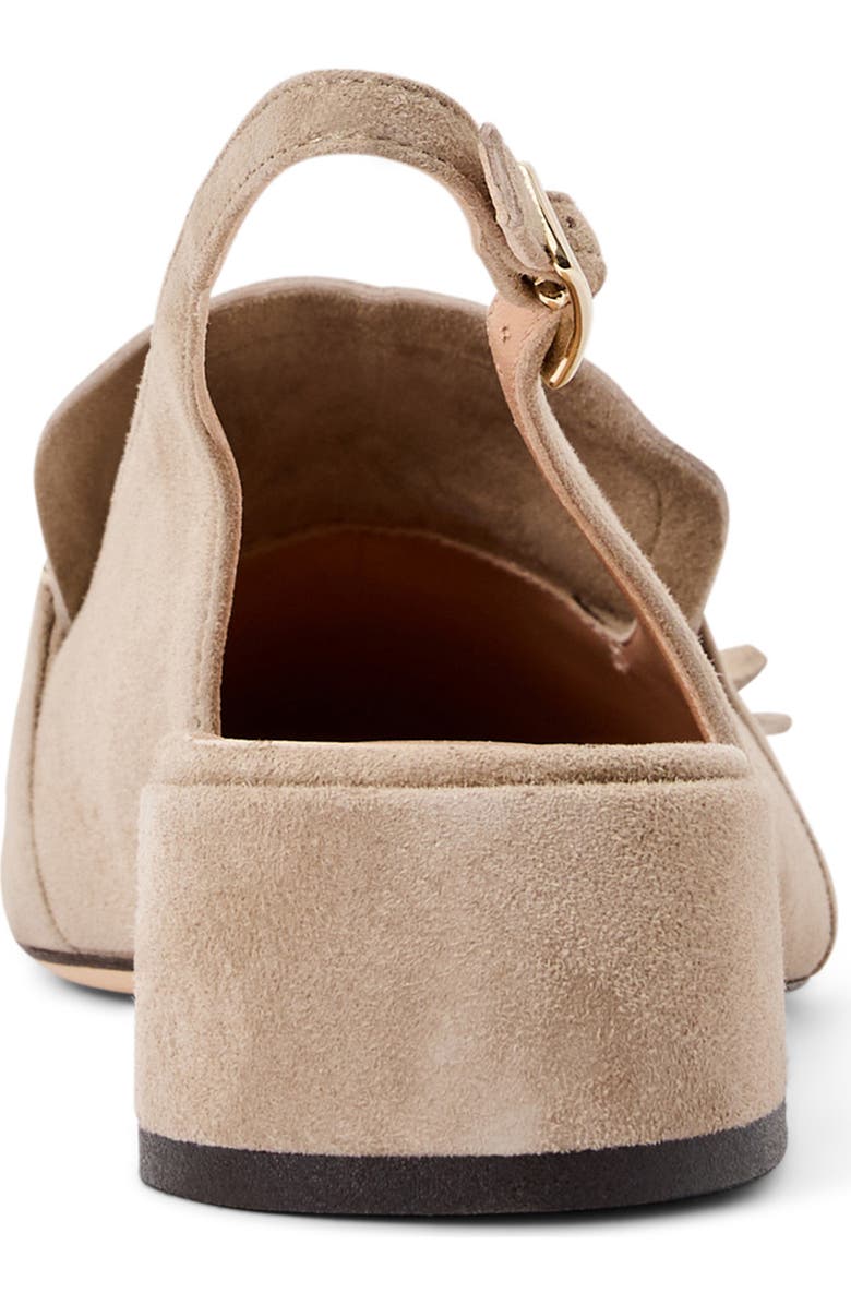 Bruno Magli Olive Slingback Kiltie Bit Loafer Pump, Alternate, color, Taupe Suede