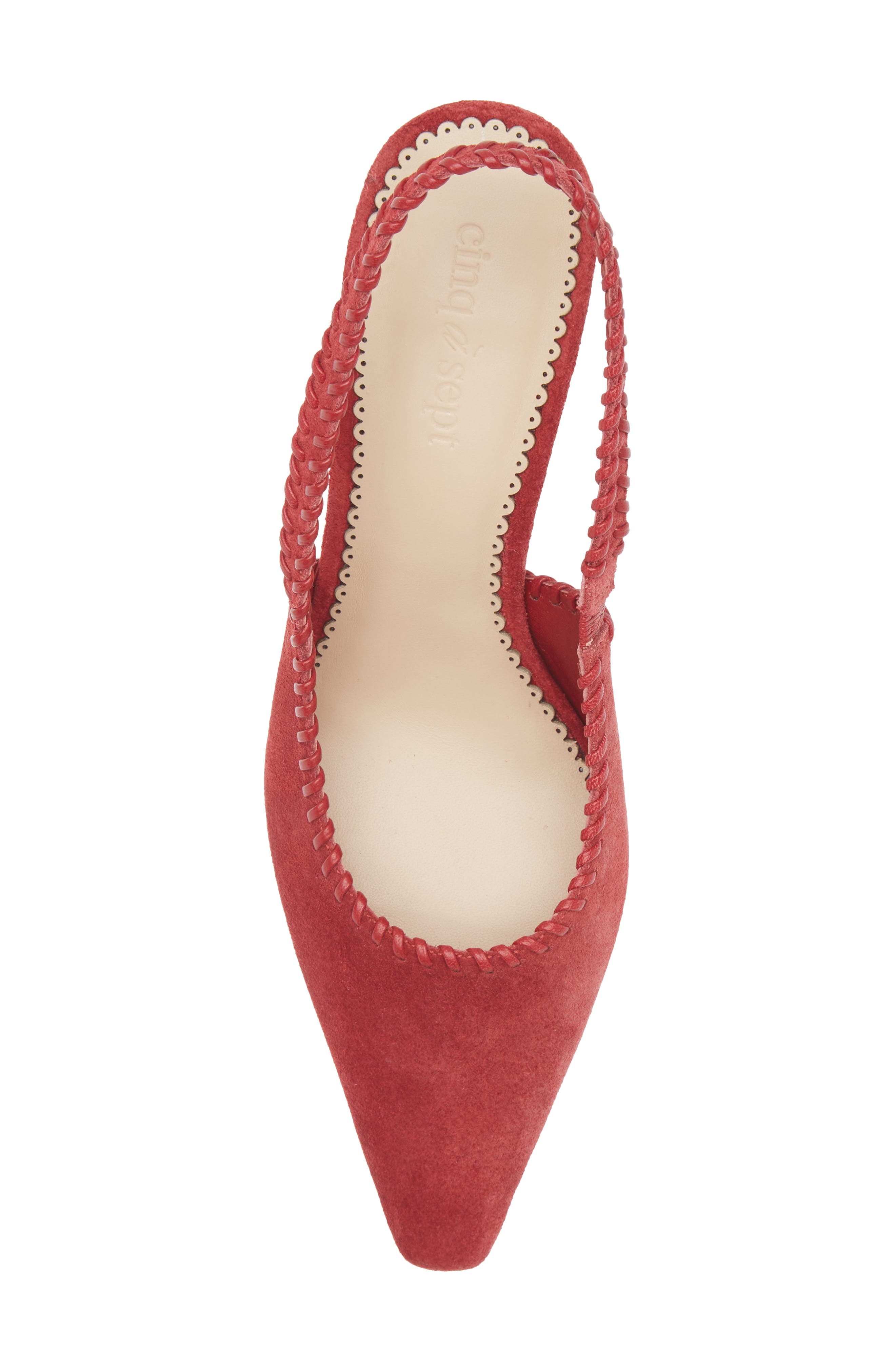 Cinq à Sept Suki Whipstitch Slingback Pump, Alternate, color, Bordeaux