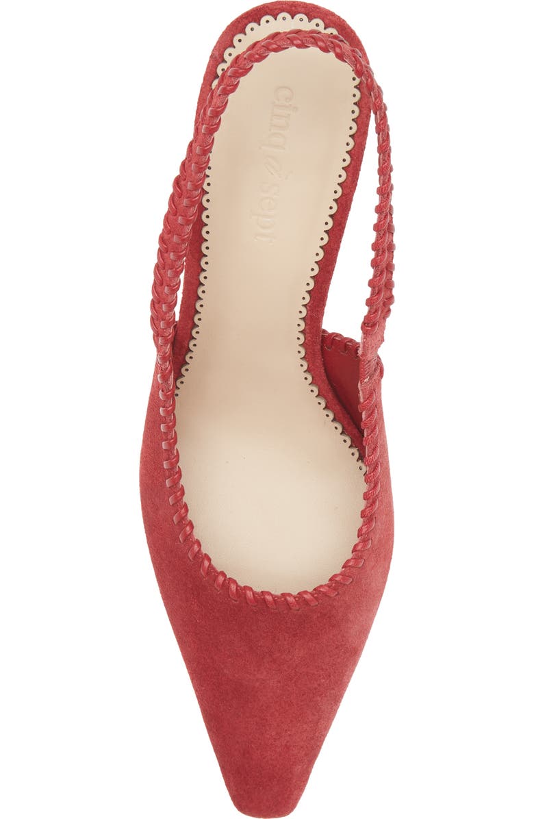 Cinq à Sept Suki Whipstitch Slingback Pump, Alternate, color, Bordeaux
