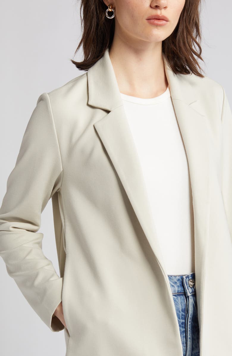 Eileen Fisher Notched Lapel Ponte Blazer, Alternate, color, Chalk
