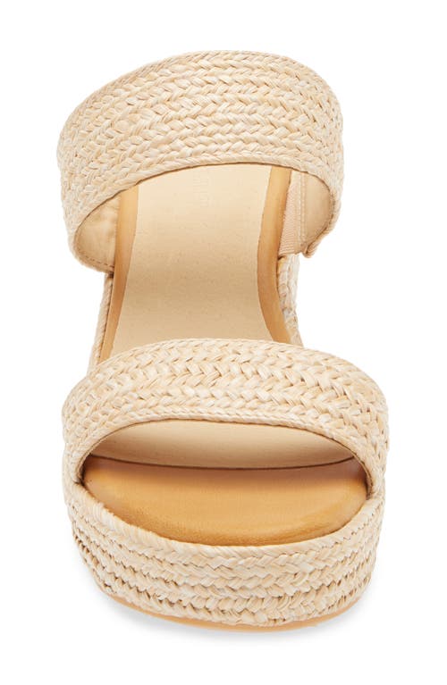 Chocolat Blu Platform Wedge Sandal In Natural Raffia