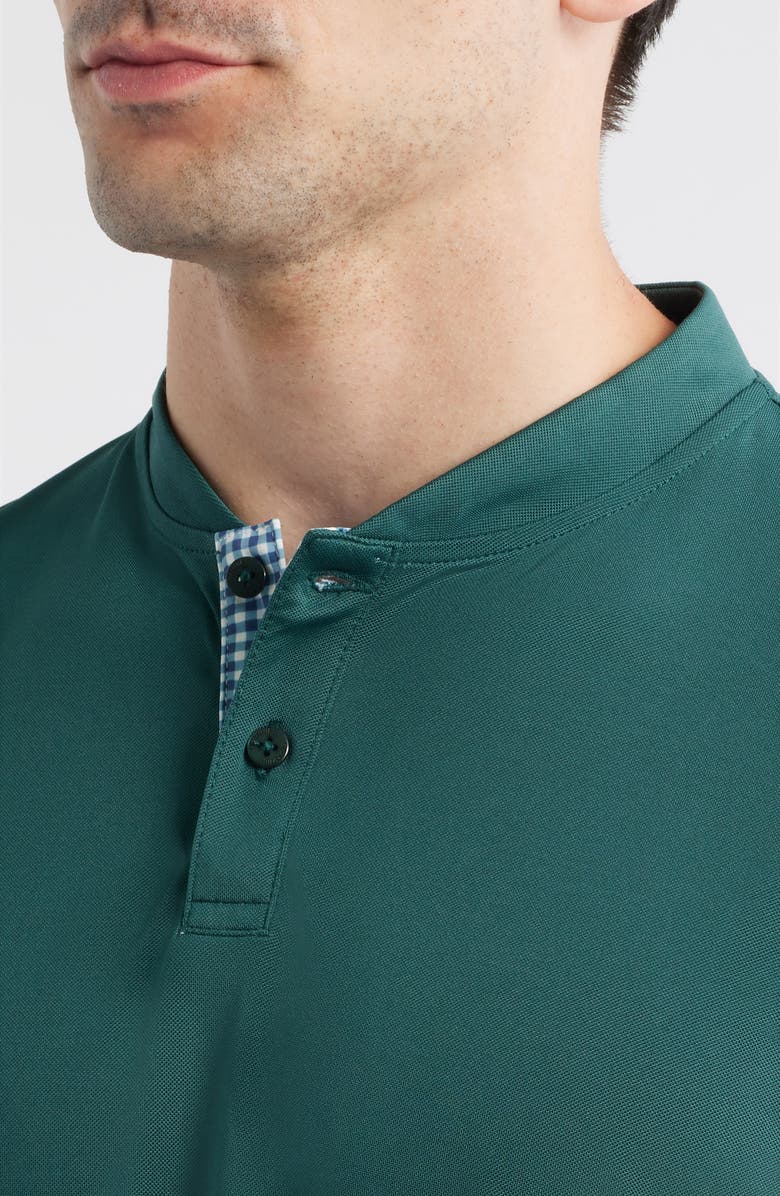 Swannies Darren Collarless Performance Golf Polo, Alternate, color, Forest