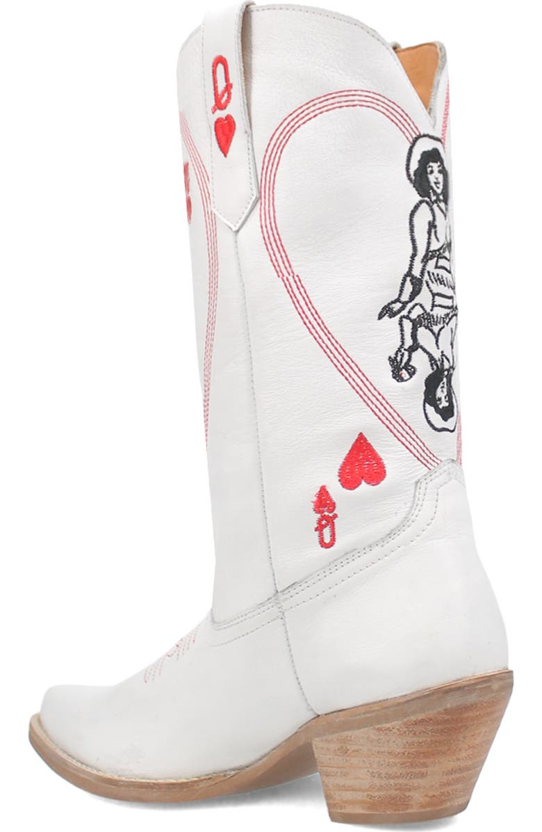 Dingo Queen a Hearts Western Boot, Alternate, color, White