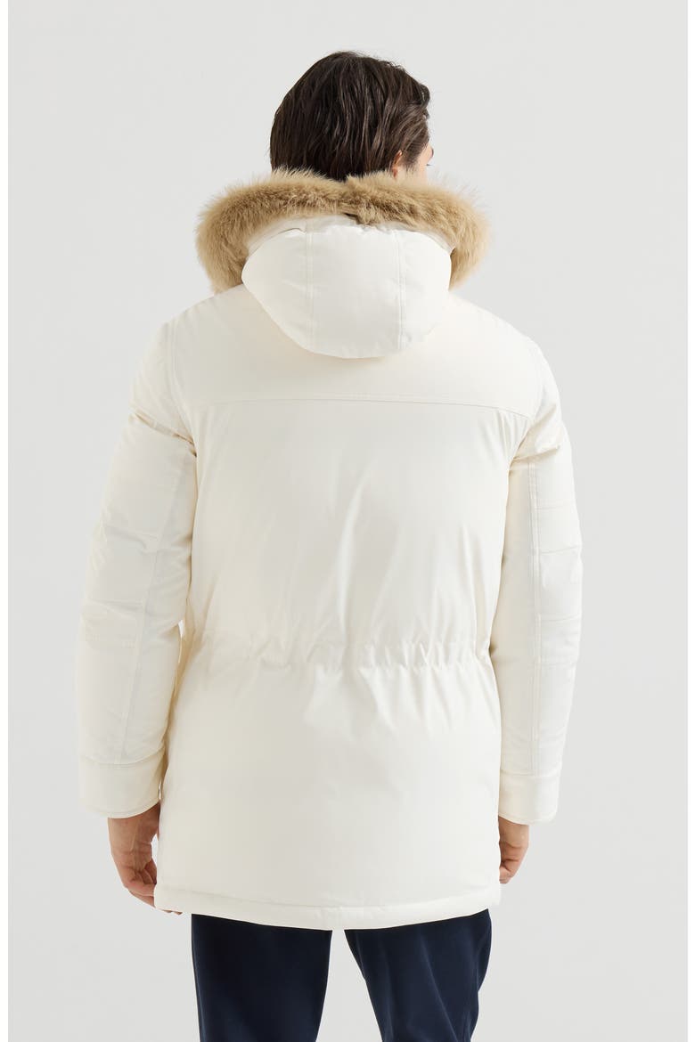 Stretch Bonded Nylon Parka With Thermore® Padding And Shearling Insert, Alternate, color, Off-White