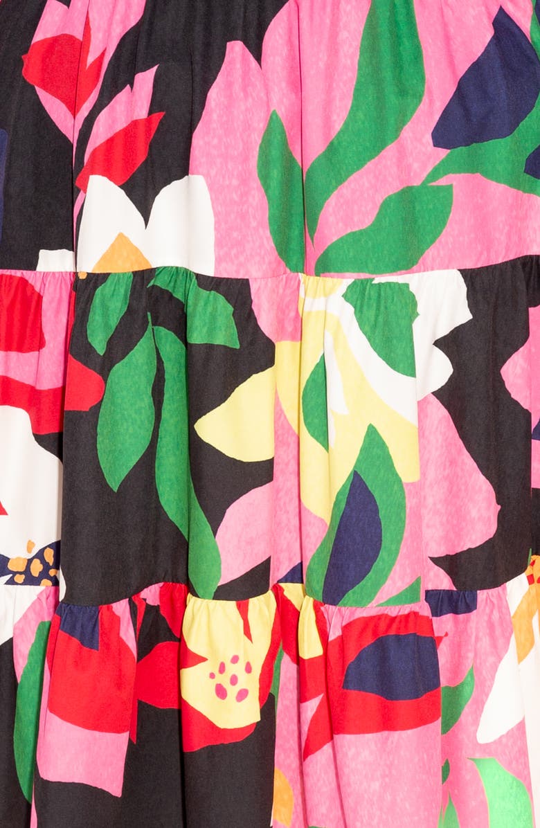 BUXOM COUTURE Floral Long Sleeve Shirtdress, Alternate, color, Black Multi