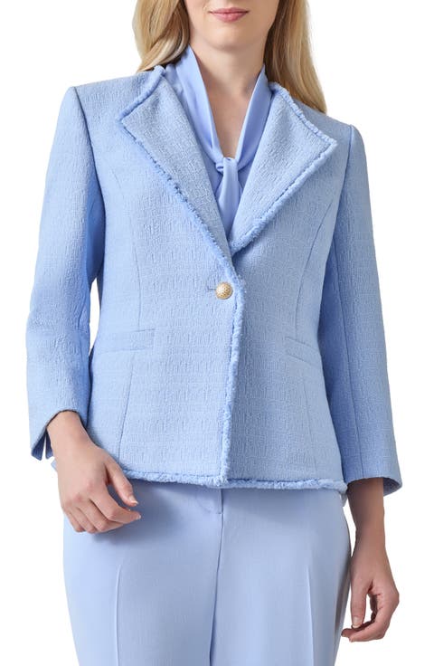 Textured One-Button Blazer
