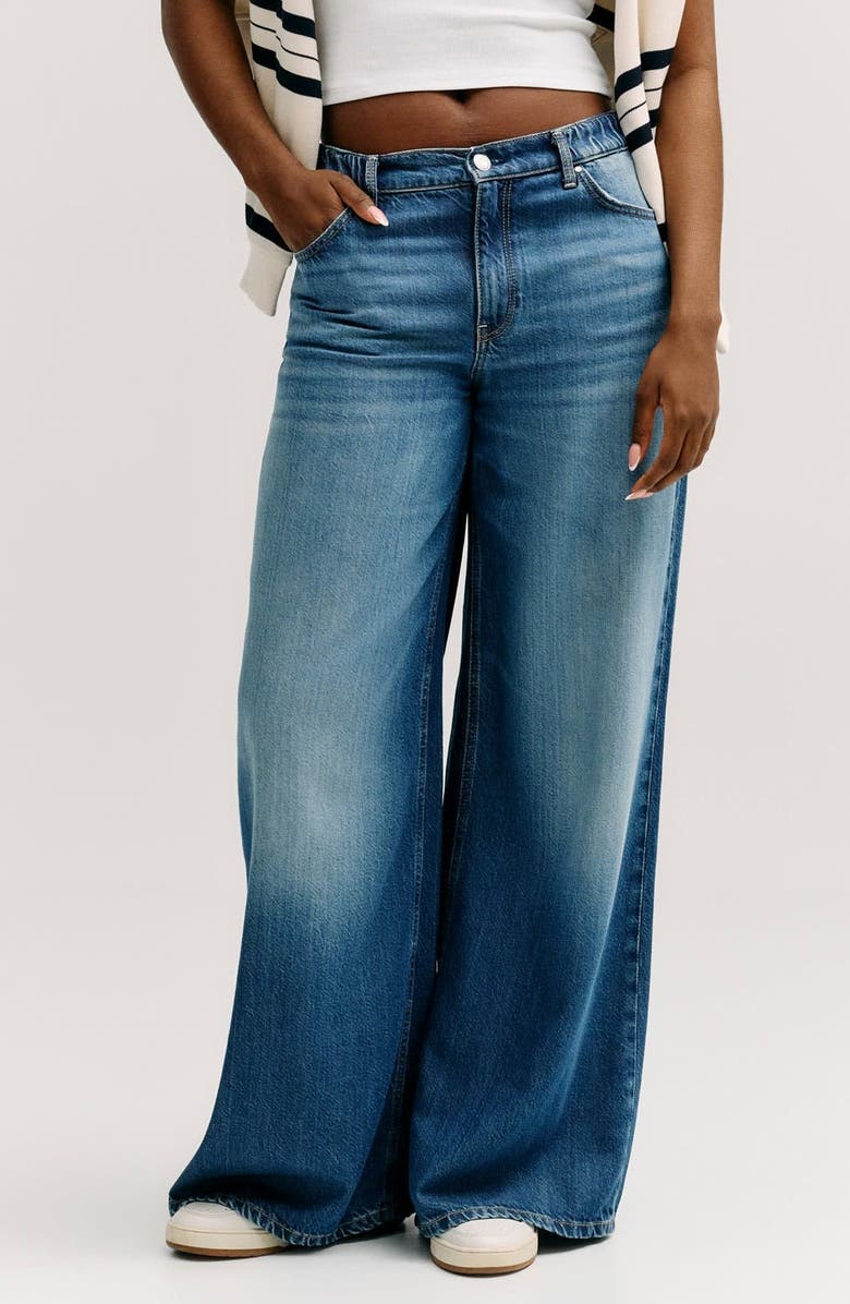 GUESS Wide Leg Baggy Jeans, Main, color, Navy