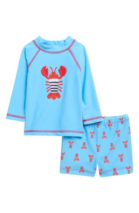Kids' Lobster UPF 50+ Rashguard & Trunks Set (Toddler)