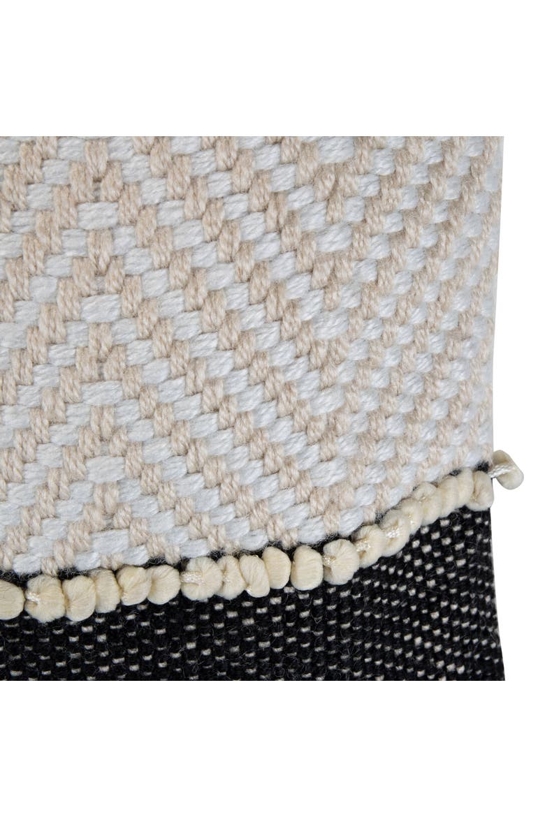 Diamond Pattern Handwoven Outdoor Decorative Throw Pillow, 18.1" x 18.1", Alternate, color, Beige