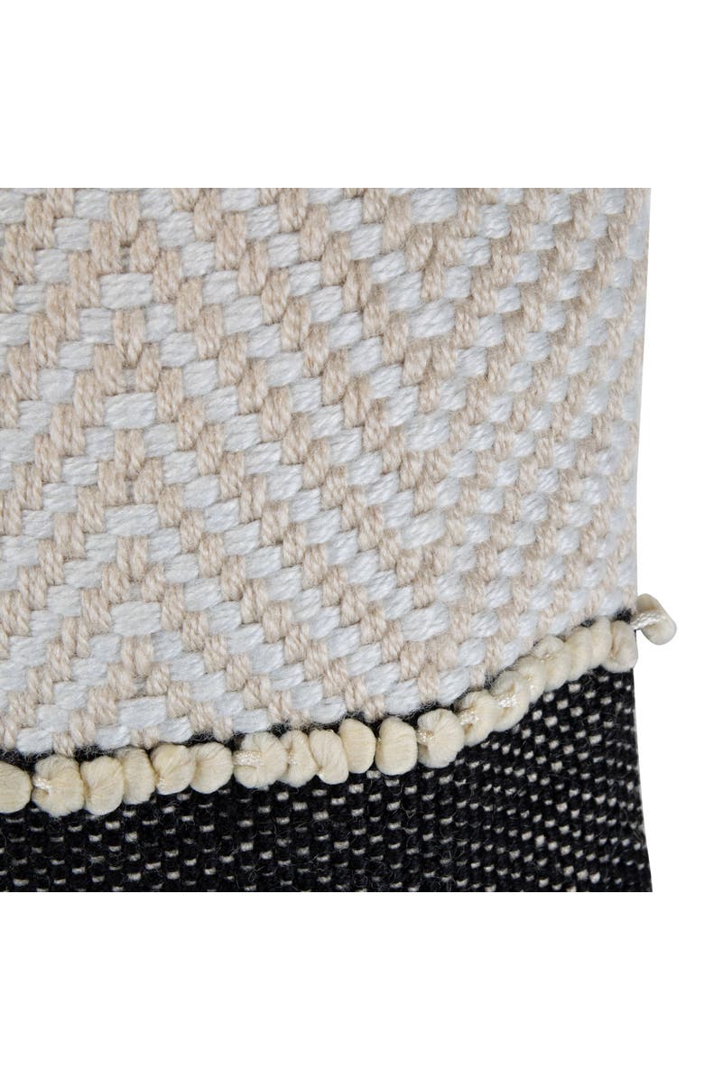 Foreside Home and Garden Diamond Pattern Handwoven Outdoor Decorative Throw Pillow, 18.1" x 18.1", Alternate, color, Beige