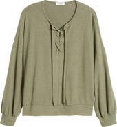 Loveappella Lace-Up Knit Top