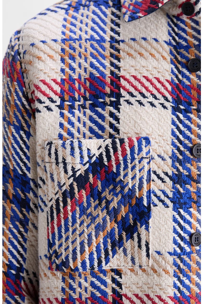 Whiting Jazz Weave Overshirt, Alternate, color, ECRU / RED