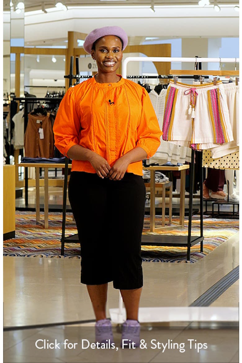 Camille Pleated Cotton Button-Up Top video