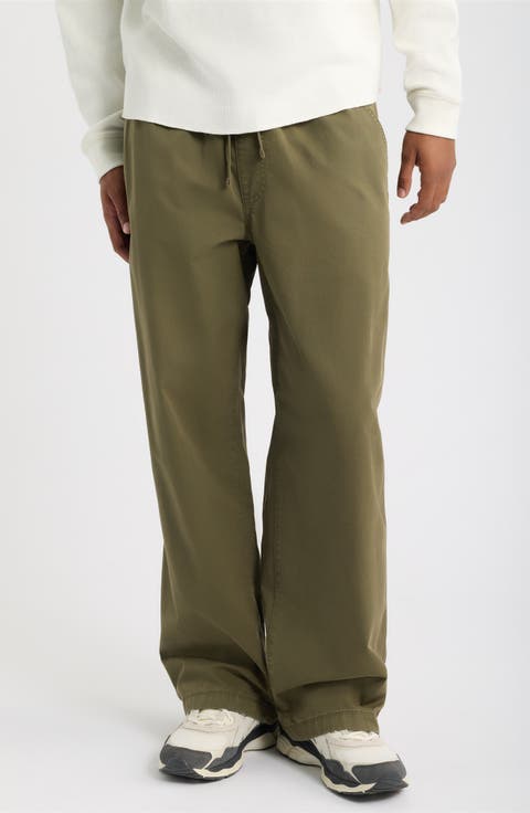 Relaxed Fit Cotton Twill Drawstring Pants