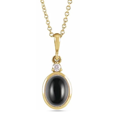 Oval Natural White Ethiopian Opal & Diamond Pendant Necklace 14K 1.57ct