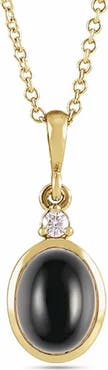 ALLUREZ Oval Natural White Ethiopian Opal & Diamond Pendant Necklace 14K 1.57ct