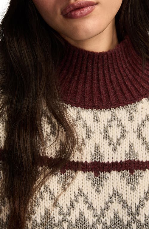Lucky Brand Fair Isle Mock Neck Sweater In Multi