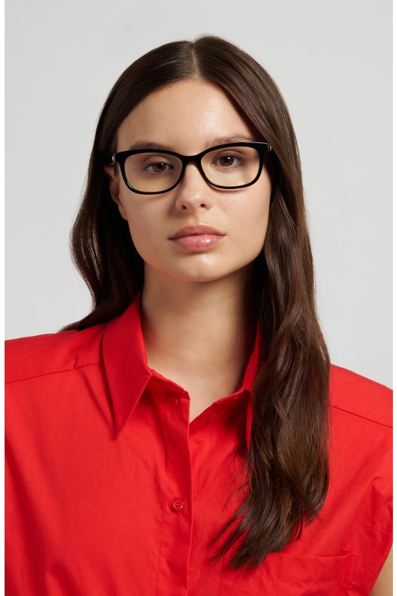 bronwen 52mm rectangular optical glasses, Alternate, color, BLACK PATTERN CRYSTAL