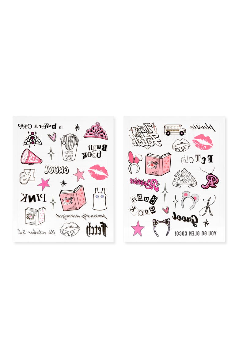 Mean Girls Temporary Tattoos, Alternate, color, MULTI